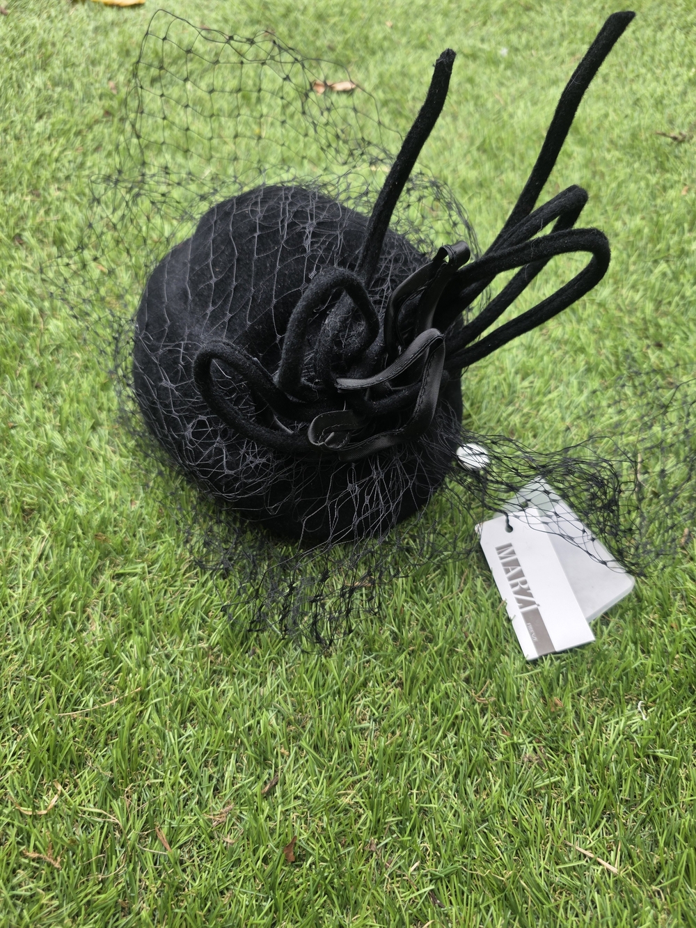 Black Veiled Fascinator Hat by